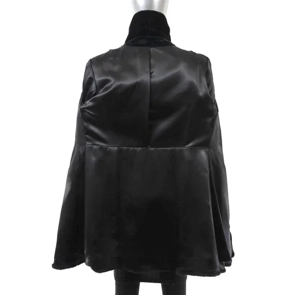 Black Faux Fur Coat- Size S - Picture 8 of 8